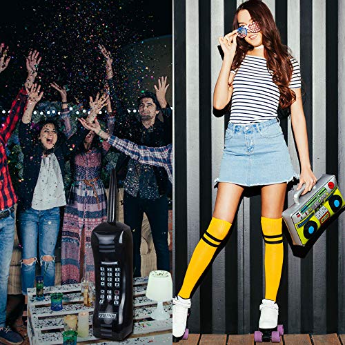 Gejoy 2 Pieces Inflatable Radio Boombox Inflatable Mobile Phone Props for 80s 90s Party Decorations Hip Hop Theme Birthdays Party Supplies - Image 5