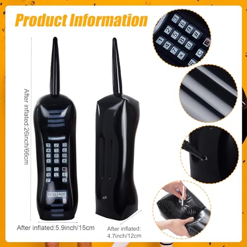 Gejoy 2 Pieces Inflatable Radio Boombox Inflatable Mobile Phone Props for 80s 90s Party Decorations Hip Hop Theme Birthdays Party Supplies - Image 3