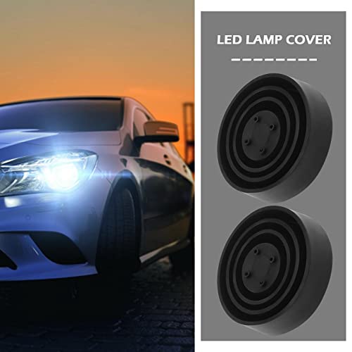 Micro Traders 2PCS Car LED Headlight Dust Covers 45-90mm Rubber Seal Waterproof Dustproof Headlamp Cap Car Headlight Housing Shell Cap Black - Image 3
