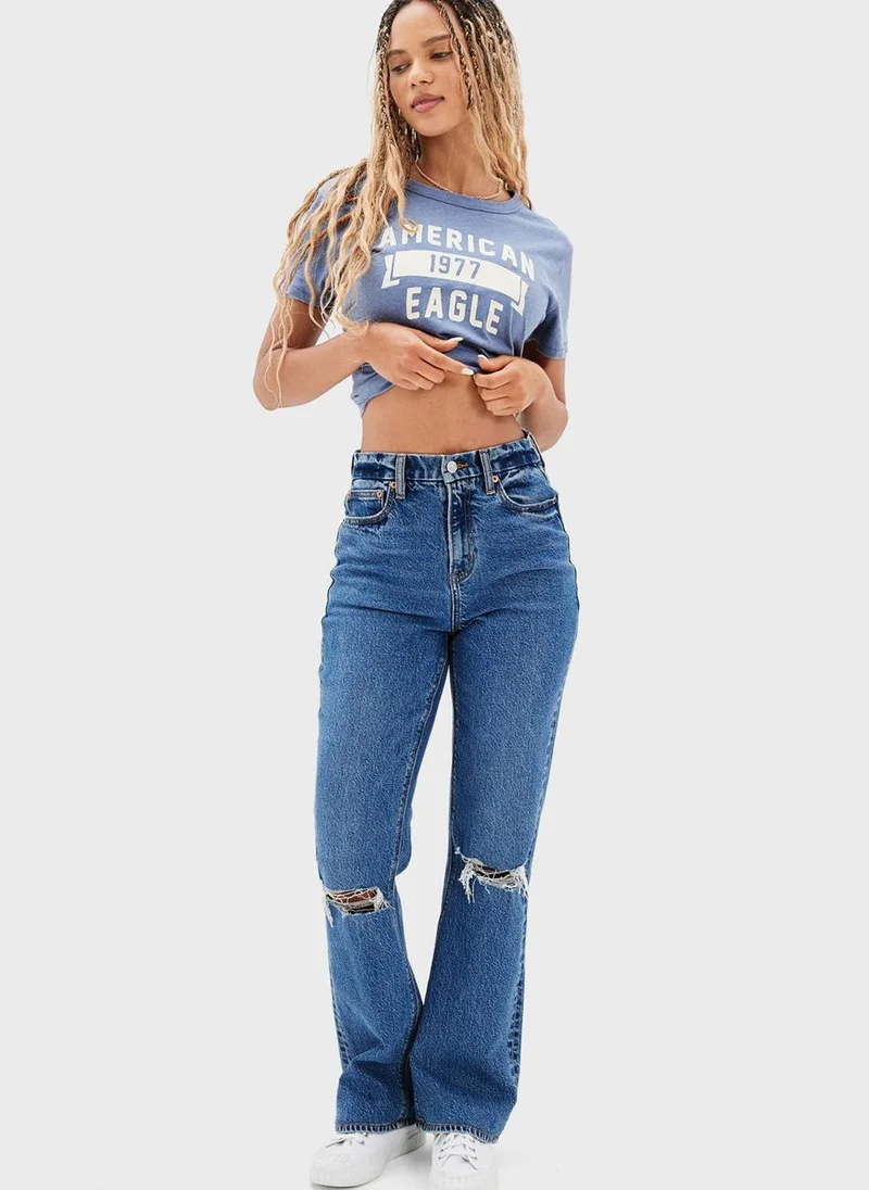 American Eagle Ripped Flared Jeans