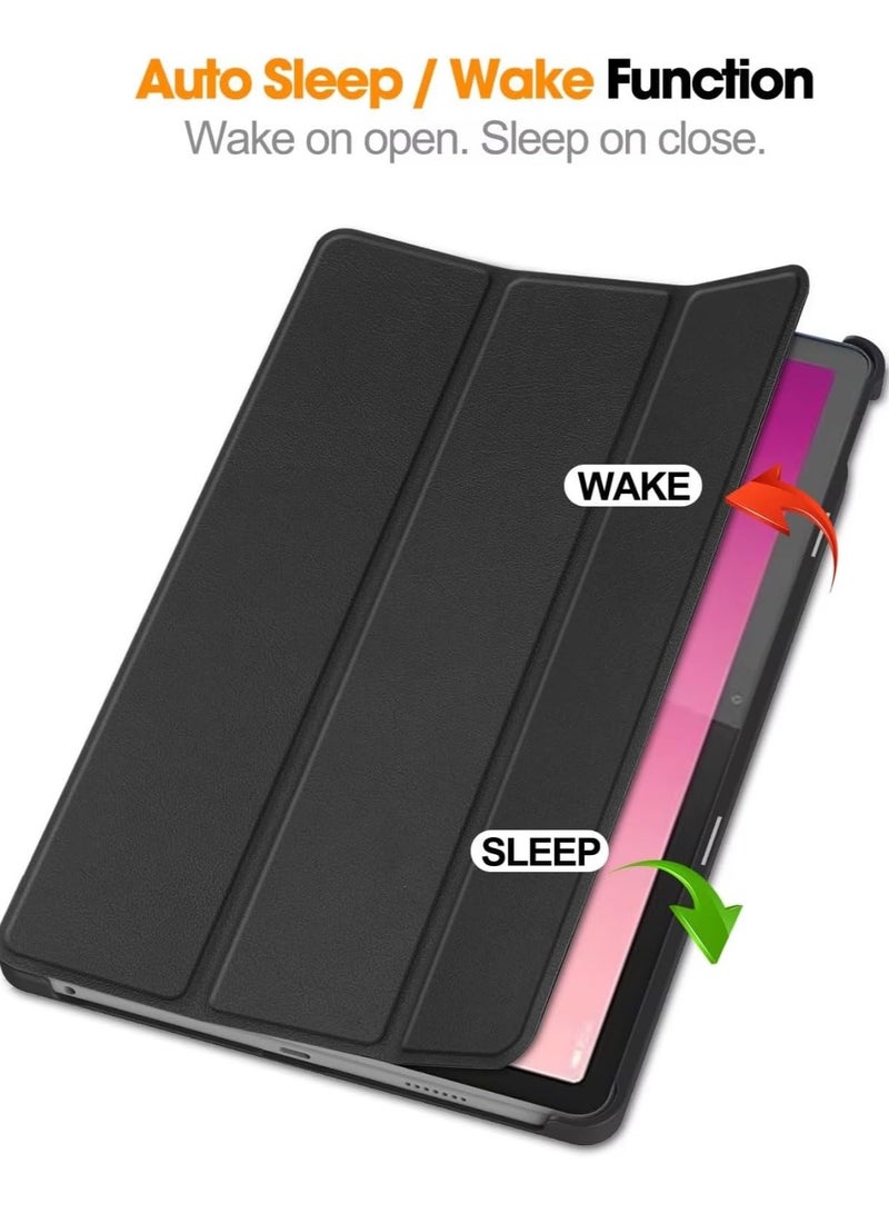 VKL Compatible with Lenovo Tab P12 12.7 (2023) Inch Cover Folio Ultra-thin Smart Leather Lightweight Hard Shell, Designed To Protect The Stand and Resist Drops for Tab P12 (Black) - Image 2
