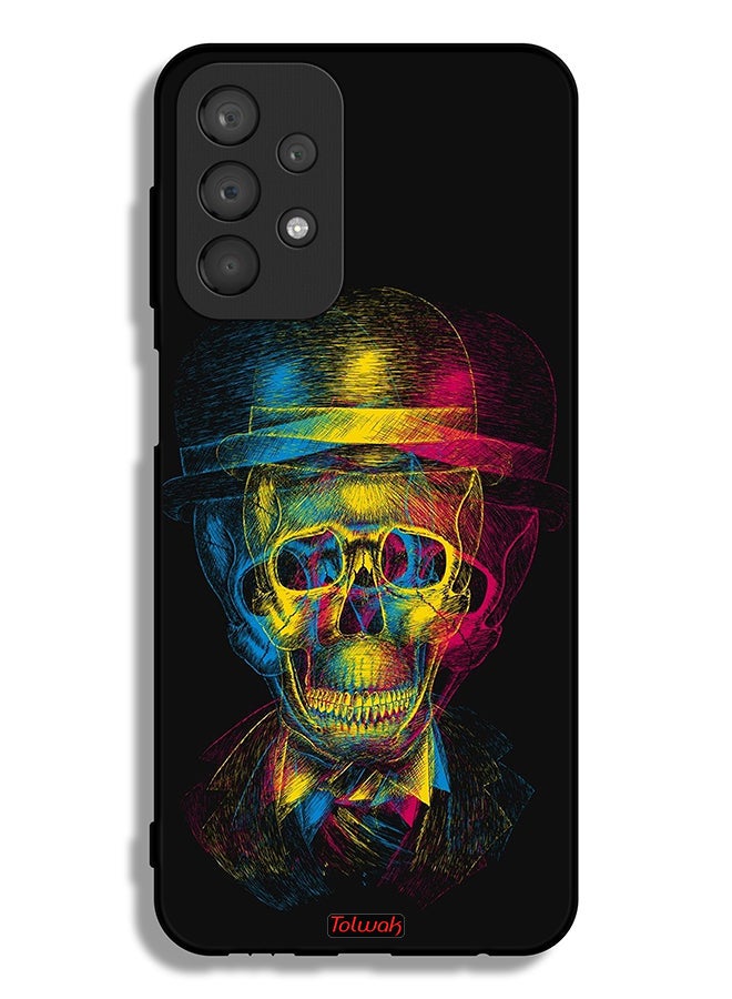 Tolwak Samsung Galaxy A23 4G Protective Case Cover Skull Colorful Hat Fantasy Art - Image 1