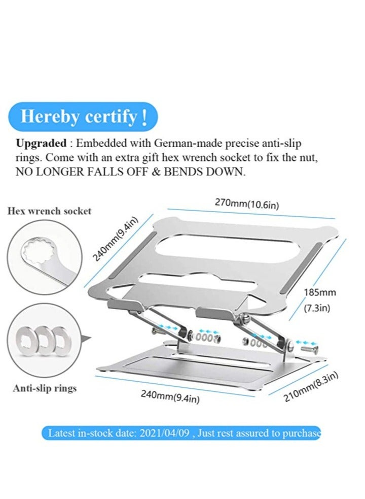 ELTRAZONE Adjustable Laptop Stand for Desk, Ergonomic Portable Aluminum Laptop Desk Stand - Image 3