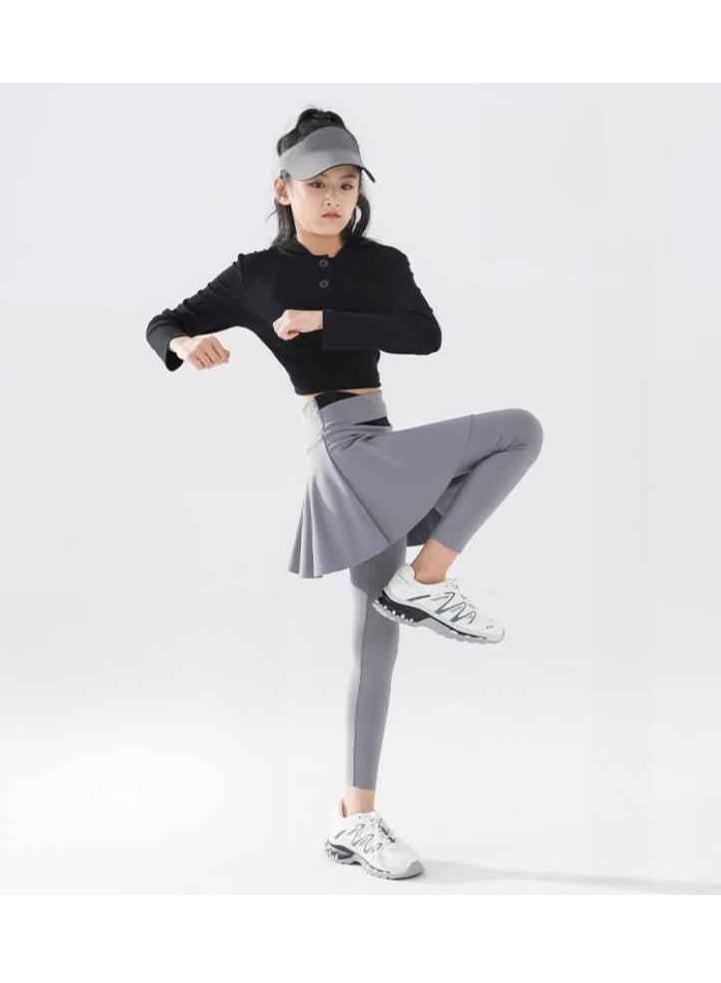 Children's Quick Drying Clothes Yoga Badminton Tennis Training Hooded Long Sleeved Sports Suit  - Image 3