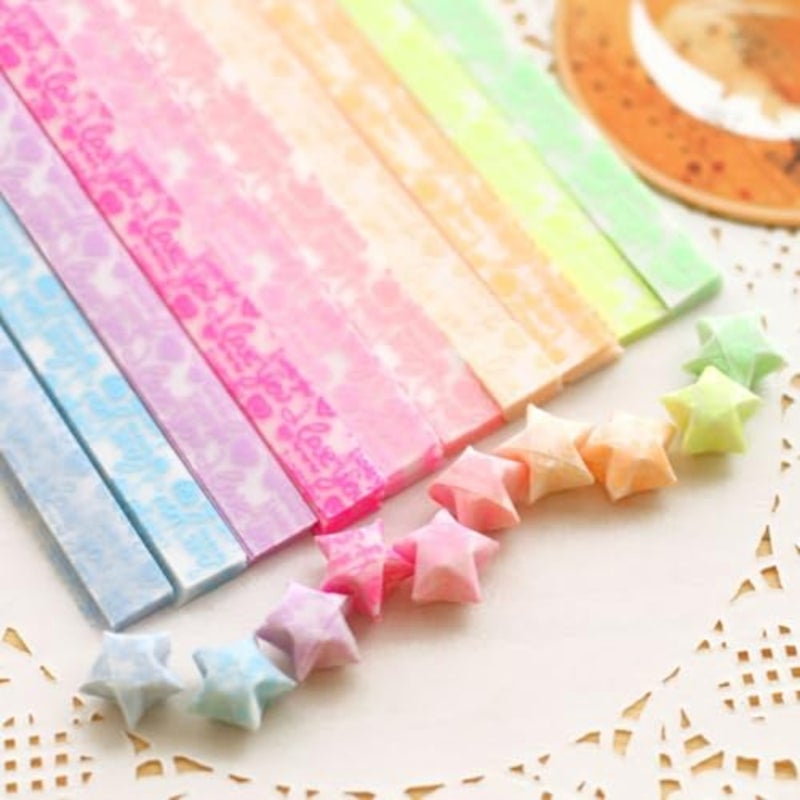 Origami Stars Paper Package, 400 Sheets of Glowing Paper in 20 Colors, DIY Folding for Crafts, Luminous Stars Glows in The Dark, Ideal for Decorations and Gifts - Image 1