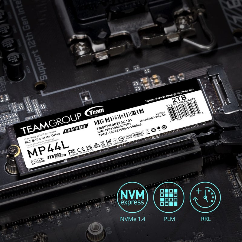 TEAMGROUP MP44L 2TB ذاكرة SSD NVMe 1.4 PCIe Gen 4x4 M.2 2280 للابتوب والكمبيوتر المكتبي (سرعة القراءة/الكتابة تصل إلى 4,800/4,400MB/s) TM8FPK002T0C101 - Image 4