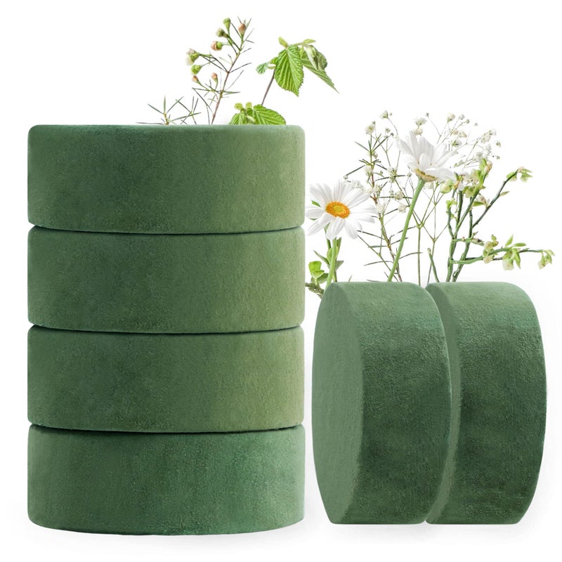 Max Shape Round Floral Foam Blocks, 4.72'' Dry Floral Foam for Artificial Flowers.Craft Project,Wedding Aisle Flowers,Arty Decoration - Image 1
