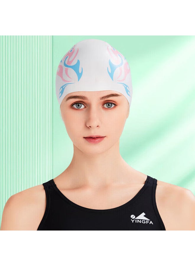 Yingfa Swimming Cap, Long Hair Silicone, Uni, Inner Granular Hair Protection, Ear Protection, Waterproof, Non-slip, Comfortable Swimming Cap, White - Image 3