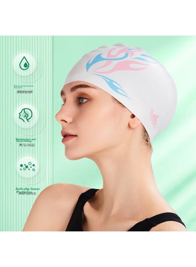 Yingfa Swimming Cap, Long Hair Silicone, Uni, Inner Granular Hair Protection, Ear Protection, Waterproof, Non-slip, Comfortable Swimming Cap, White - Image 2