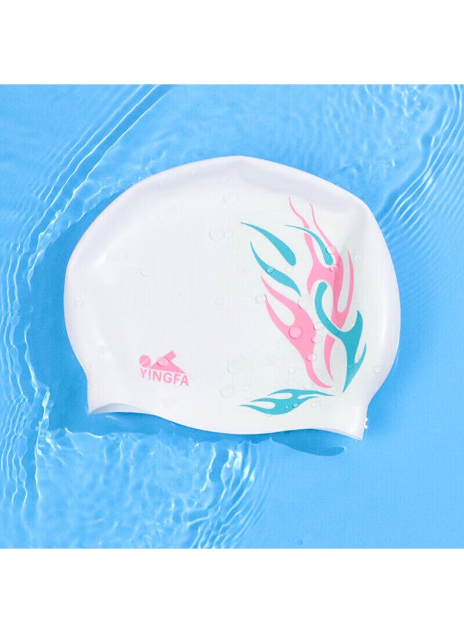 Yingfa Swimming Cap, Long Hair Silicone, Uni, Inner Granular Hair Protection, Ear Protection, Waterproof, Non-slip, Comfortable Swimming Cap, White - Image 5