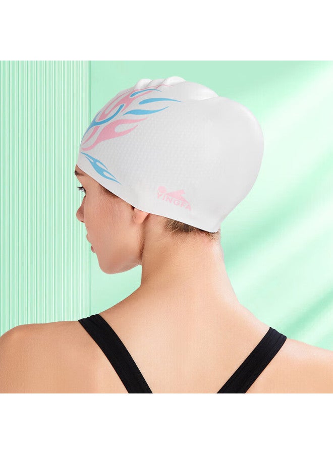 Yingfa Swimming Cap, Long Hair Silicone, Uni, Inner Granular Hair Protection, Ear Protection, Waterproof, Non-slip, Comfortable Swimming Cap, White - Image 4