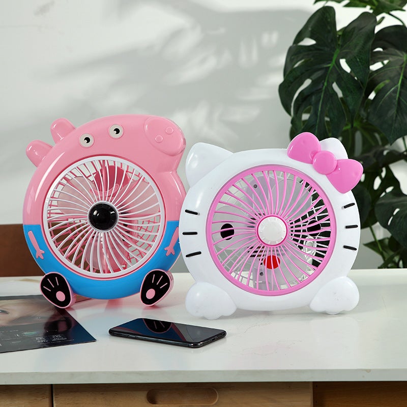 Zhongzhe Cartoon Electric Fan Desktop Rotating Leaf Fan Student Dormitory Mini Fan Silent Household Table Fan Dropshipping - Image 3