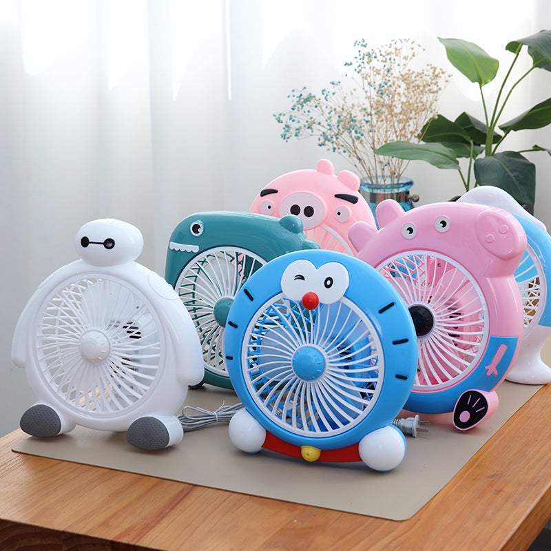 Zhongzhe Cartoon Electric Fan Desktop Rotating Leaf Fan Student Dormitory Mini Fan Silent Household Table Fan Dropshipping - Image 2