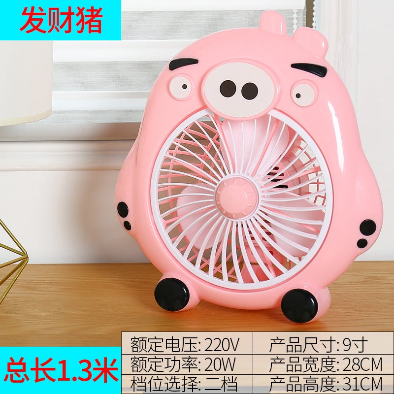 Zhongzhe Cartoon Electric Fan Desktop Rotating Leaf Fan Student Dormitory Mini Fan Silent Household Table Fan Dropshipping - Image 1