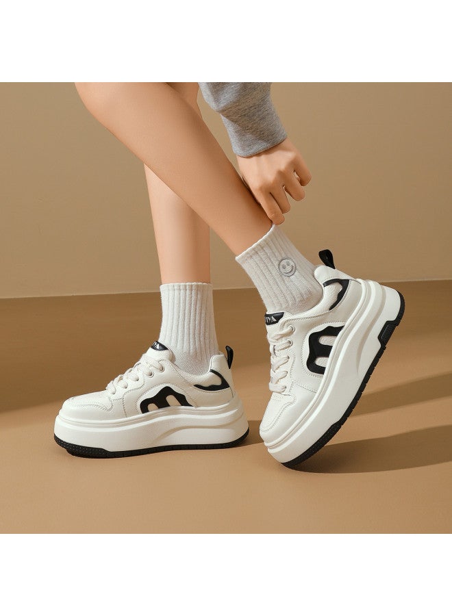 SAFIYA Saturday Platform Sneakers For Women, 2025 Spring/autumn Fashion, Elegant And Leg-lengthening, Minimalist Versatile White Shoes - Image 5