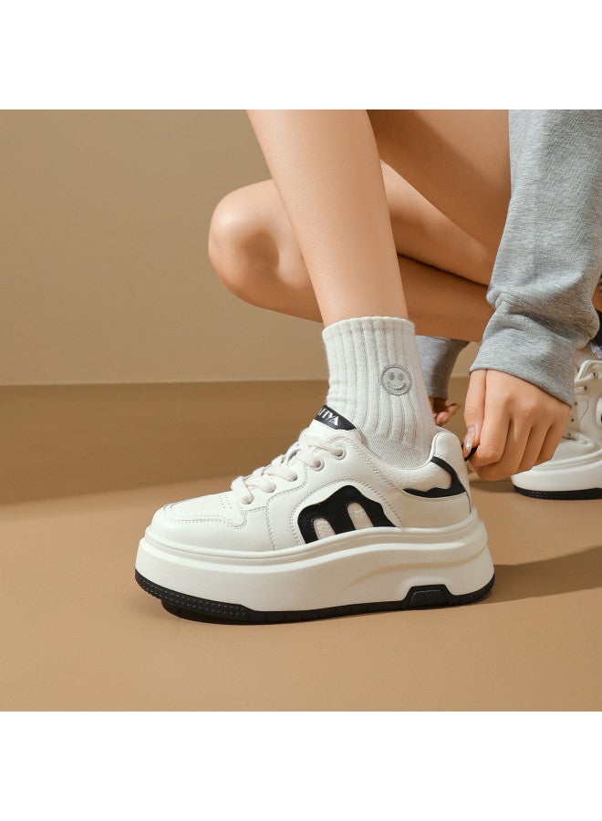 SAFIYA Saturday Platform Sneakers For Women, 2025 Spring/autumn Fashion, Elegant And Leg-lengthening, Minimalist Versatile White Shoes - Image 3