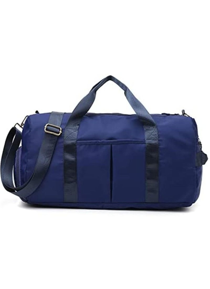 MahMir Gym Bag with Shoes Compartment, Sports Bag with Waterproof Pocket for Wet Towels, Travel Duffel Bag for Men and Women by Mahmir (Blue)  - Image 1