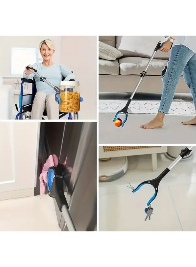 Blue Foldable 33 Inch Garbage Picker With 360 Rotating Jaws For Easy Trash Collection - Image 2