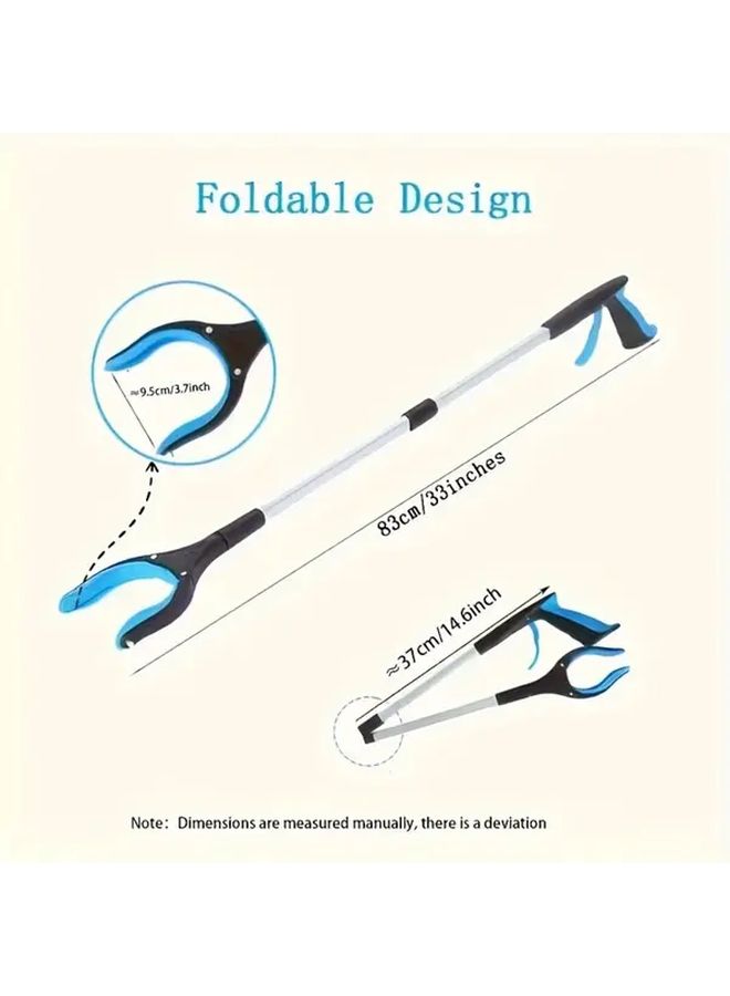 Blue Foldable 33 Inch Garbage Picker With 360 Rotating Jaws For Easy Trash Collection - Image 3