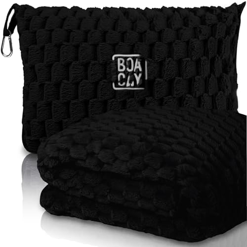 BOACAY Packable Travel Blanket for Airplane, Car - Compact Office Blanket - Portable Pillow for Adults, Kids with Case, Luggage Sleeve, Backpack Clip - Image 1