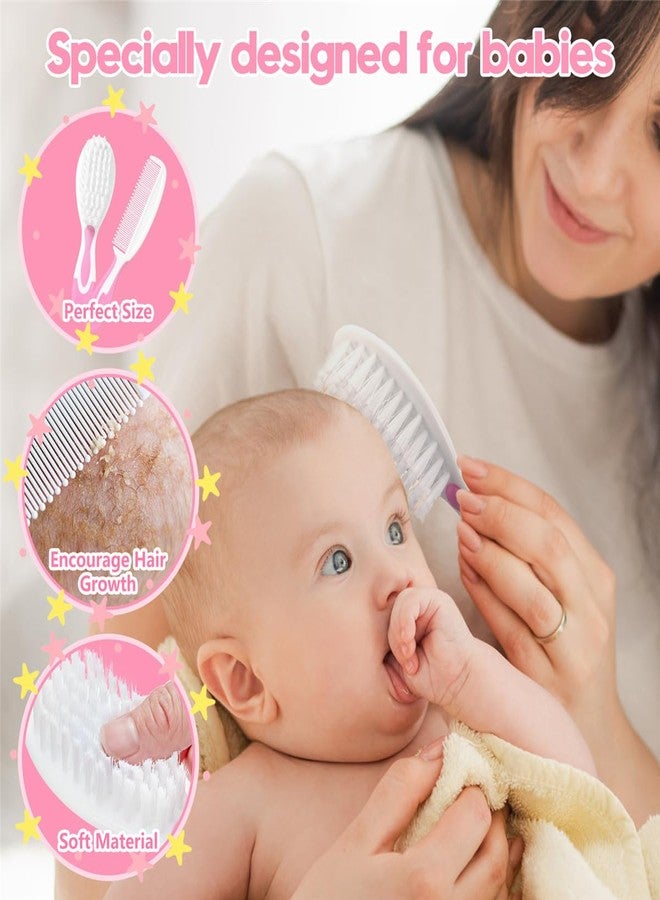 Little Angel Baby Hair Brush and Comb Sets, New Born Baby Hair Brushes, Perfect Baby Registry Gift for Newborns(Pink) - Image 5