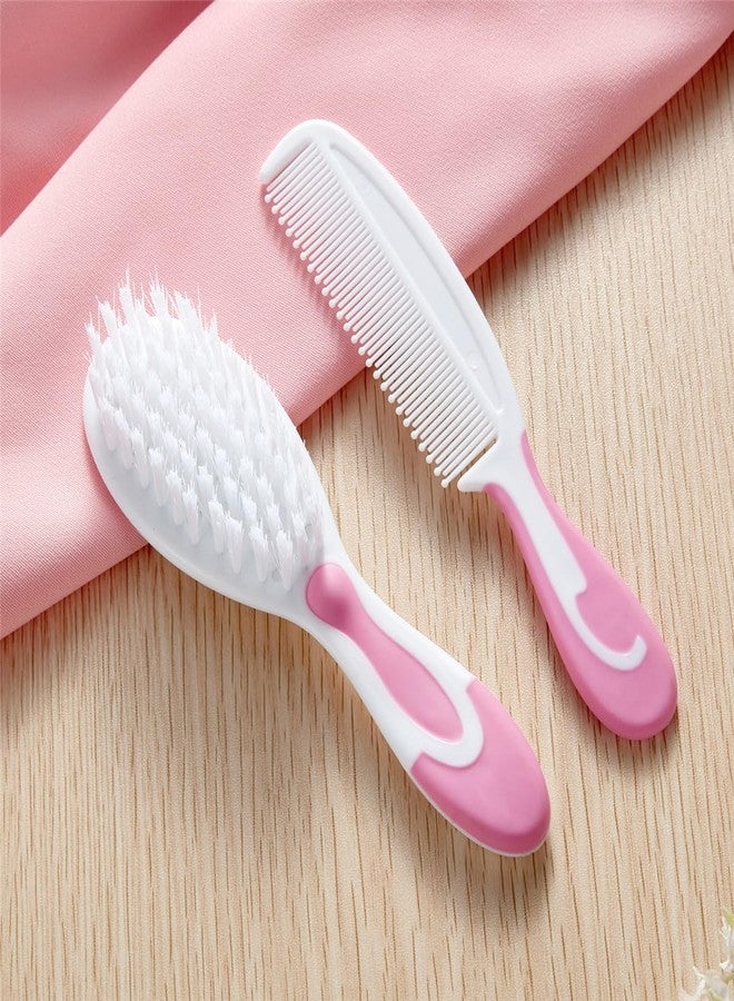 Little Angel Baby Hair Brush and Comb Sets, New Born Baby Hair Brushes, Perfect Baby Registry Gift for Newborns(Pink) - Image 2