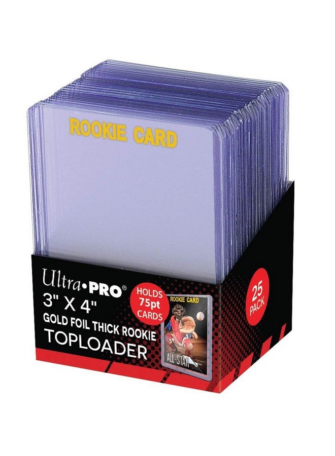 Ultra Pro 3" X 4" Rookie Gold Thick 75PT Toploader 25ct