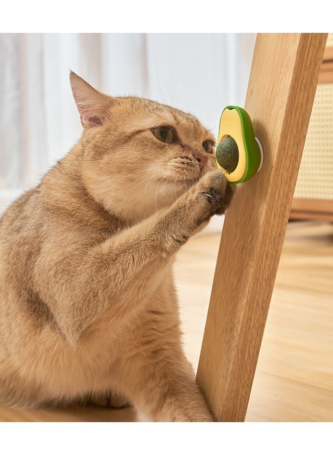 4 PCS Wall Ball Toys for Cat, Natural Edible Licking Ball Catnip Wall Roller, Healthy Kitty Teeth Cleaning Dental Chew Toys, Pet Interactive Toys for Teeth Cleaning Deworming, Includes 2 Catnip Ball - Image 3