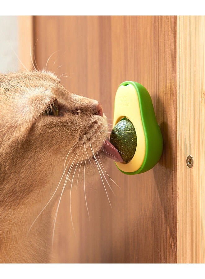 4 PCS Wall Ball Toys for Cat, Natural Edible Licking Ball Catnip Wall Roller, Healthy Kitty Teeth Cleaning Dental Chew Toys, Pet Interactive Toys for Teeth Cleaning Deworming, Includes 2 Catnip Ball - Image 4