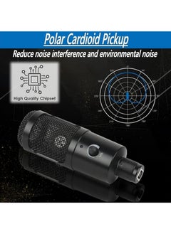 General USB Microphone Plug and Play, Capacitor Microphone Cardioid Pickup PC Laptop Recording Microphone Portable and Lightweight, Microphone Set with Stand External Microphones  - Image 3
