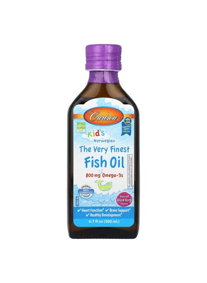 كارلسون‏, للأطفال ، أجود أنواع زيوت السمك النرويجية ، خليط التوت الطبيعي ، 800 ملجم ، 6.7 أونصة سائلة (200 مل)