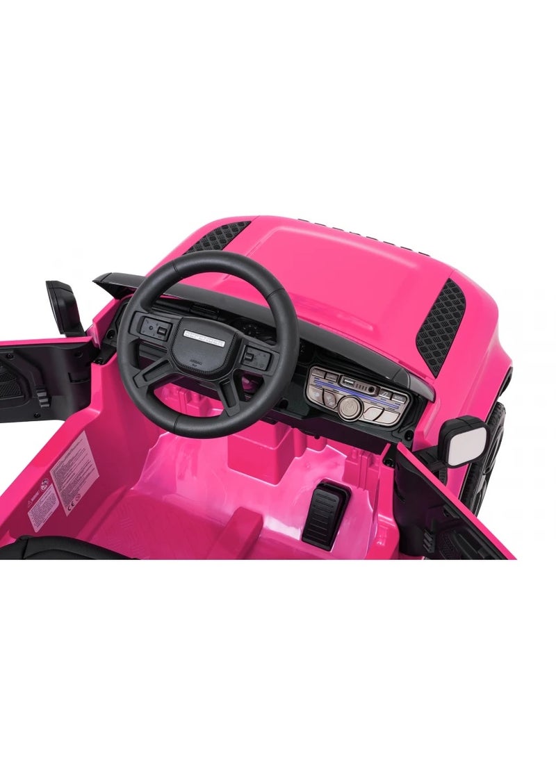 Land Rover Defender Licensed 12V Electric Ride-On Car for Kids, Pink, with 2.4GHz Parental Remote Control, Seat Belt & LED Lights - Image 4