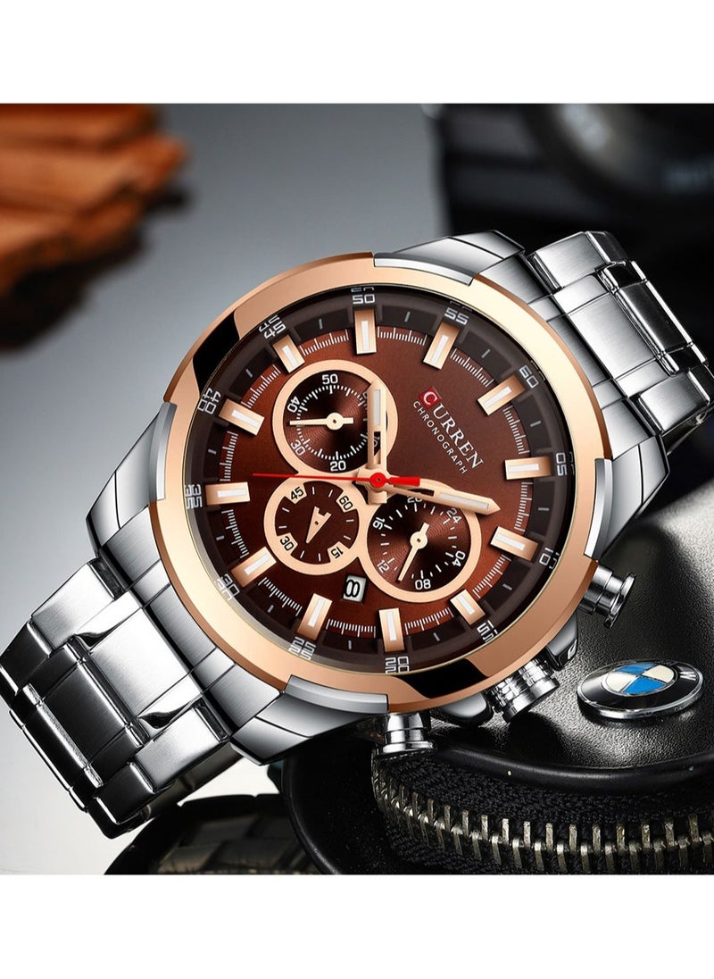 CURREN URREN 8361 New Stainless Steel Men's Watch  Fashion Chronograph Watches Casual Sports Wristwatch Men's Clock Reloj multifunction  - Image 2