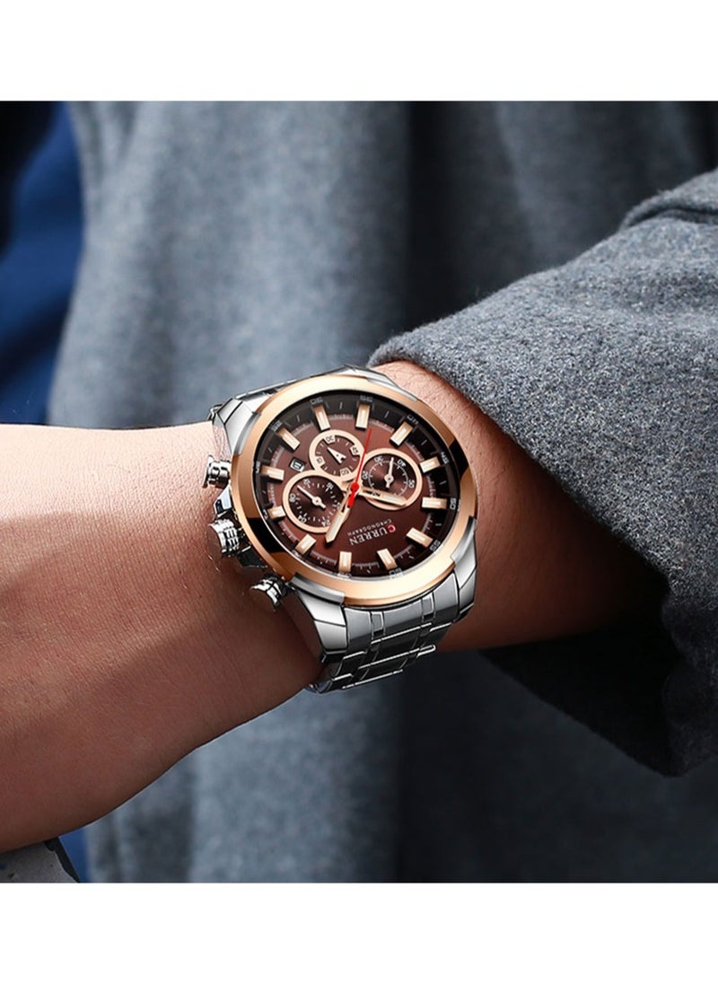CURREN URREN 8361 New Stainless Steel Men's Watch  Fashion Chronograph Watches Casual Sports Wristwatch Men's Clock Reloj multifunction  - Image 4