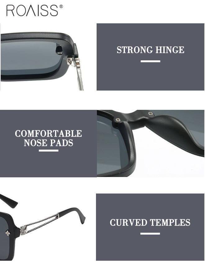 رويس نظارات شمسية مربعة مستقطبة للنساء، نظارات شمسية للحماية من الأشعة فوق البنفسجية 400 بإطار TR ومعدني، نظارات شمسية عصرية مضادة للتوهج للقيادة والصيد والسفر، مقاس 65 مم - Image 5