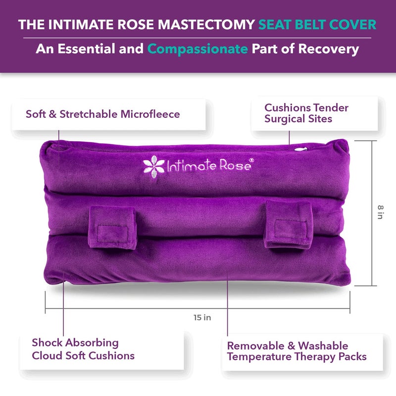 Intimate Rose Mastectomy Seatbelt Pillow - Seat Belt Pillow for Mastectomy Post-Surgery, Heart Surgery Recovery Support Cushion for Chest Chemo Port Pacemaker Bypass Hysterectomy Recovery Pillow - Image 3
