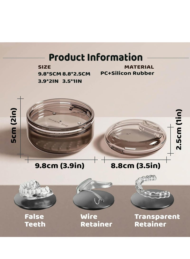 Oasisgalore Large Clear Retainer Case with Strainer, D Black Denture Bath Box for Travel & Cleaning. - Image 2