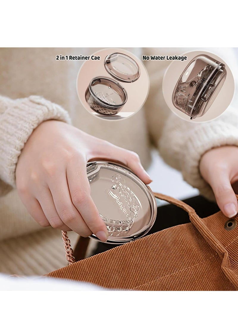 Oasisgalore Large Clear Retainer Case with Strainer, D Black Denture Bath Box for Travel & Cleaning. - Image 3