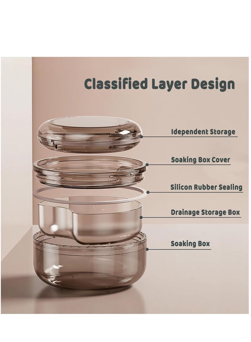 Oasisgalore Large Clear Retainer Case with Strainer, D Black Denture Bath Box for Travel & Cleaning. - Image 4
