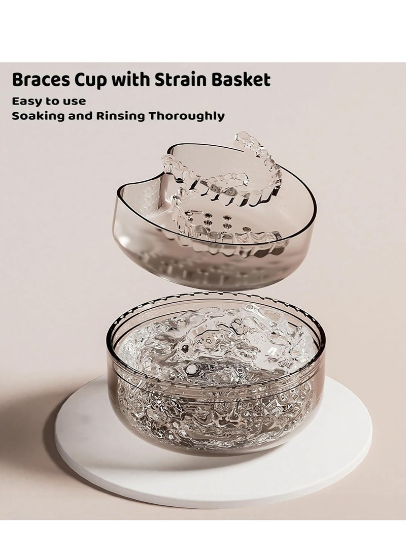 Oasisgalore Large Clear Retainer Case with Strainer, D Black Denture Bath Box for Travel & Cleaning. - Image 5
