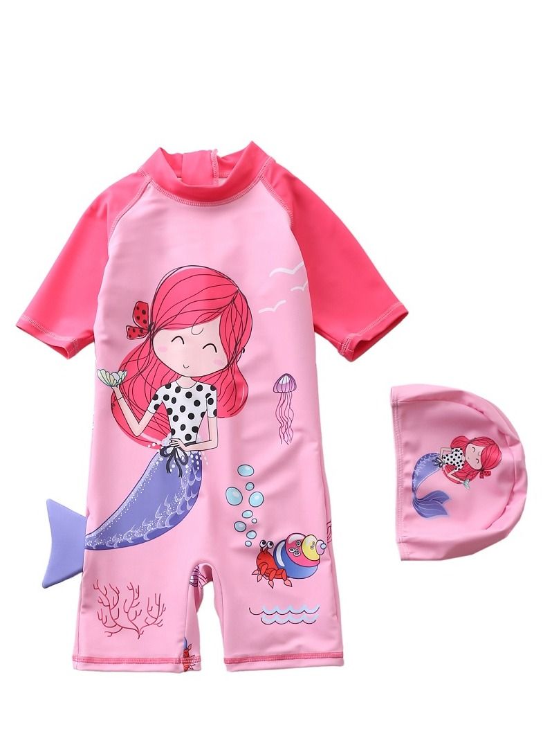 Y&D 2 piece children's swimsuit girl baby one piece surfing suit baby swimming pool girl swimsuit 110-120 cm - Image 1