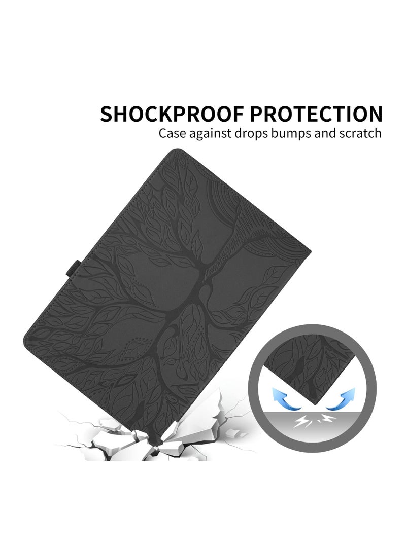 SYOSI Tree Grain Leather Rotating Case for Xiaomi Pad 6/Xiaomi Pad 6 Pro 11 Inch 2023 PU Leather Tablet Case 360 Degree Rotating Stand Protective Cover for Xiaomi Pad 6 (Black) - Image 5