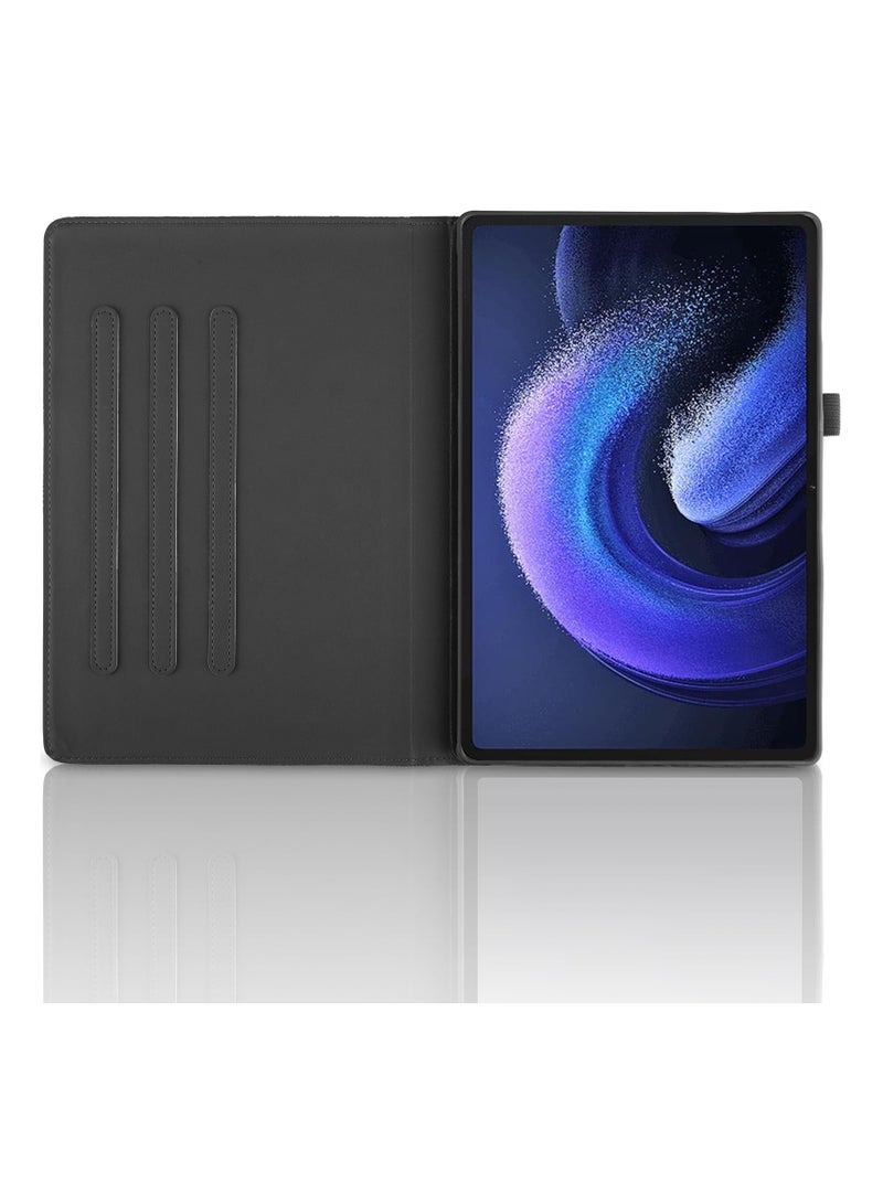 SYOSI Tree Grain Leather Rotating Case for Xiaomi Pad 6/Xiaomi Pad 6 Pro 11 Inch 2023 PU Leather Tablet Case 360 Degree Rotating Stand Protective Cover for Xiaomi Pad 6 (Black) - Image 2