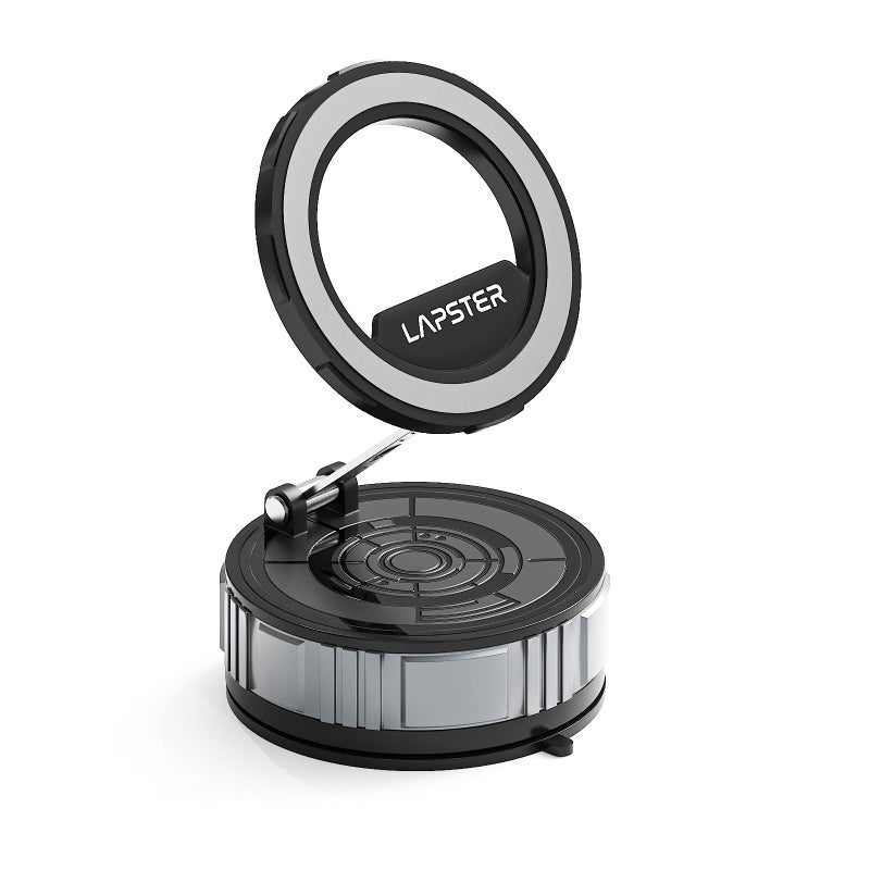 ls lapster Lapster Magneto M3 Magnetic Phone Holder with Vacuum Suction 360° Rotation | Universal Car Mount for Dashboard, Gym, Mirror & Shower | Hands-Free Mobile Stand Compatible with All Smartphones. - Image 4