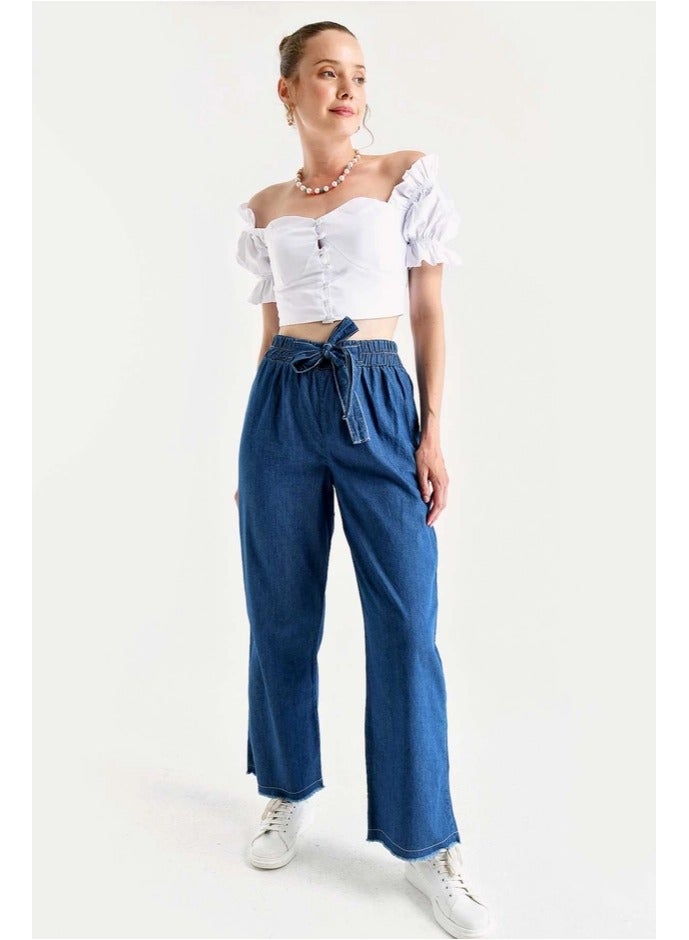 BIG DART Navy Jeans With Elastic Waist - Image 1