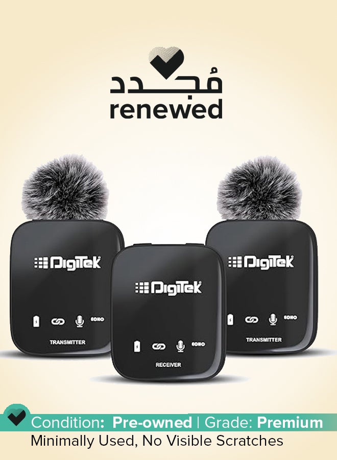 Digitek Renewed - DWM 101 Wireless Microphone System With ANC Noise Reduction - Black - Image 1