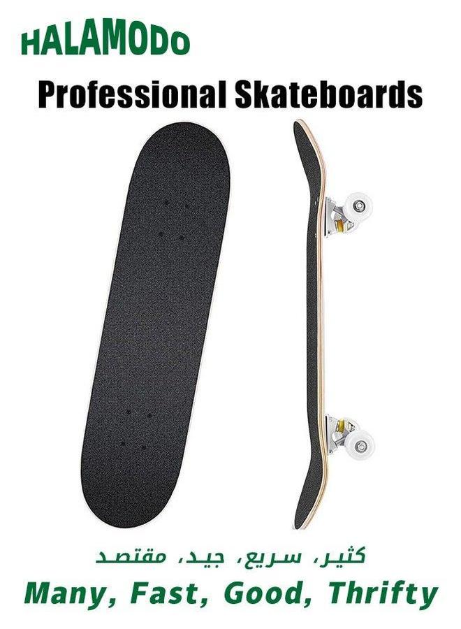 ألواح تزلج كاملة، قياسية مع أنماط ملونة مرسومة عشوائياً، احترافية للمبتدئين من الأولاد والبنات والمراهقين - Image 1