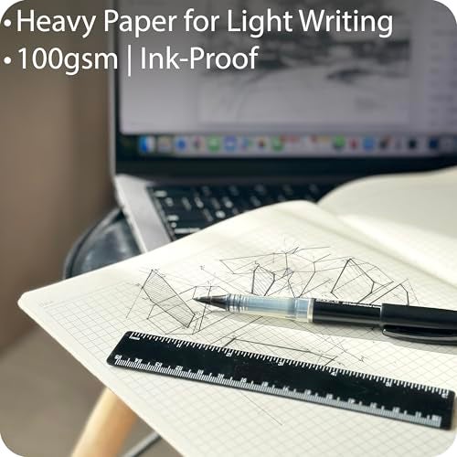 le vent A4 Grid Notebook Set – 4 Pack Graph Paper Journals, 100 Pages, 100gsm, Lay Flat, Eco-Friendly, 8.5x11 Hardcover Look for School, Office, Engineers & Students - Image 3