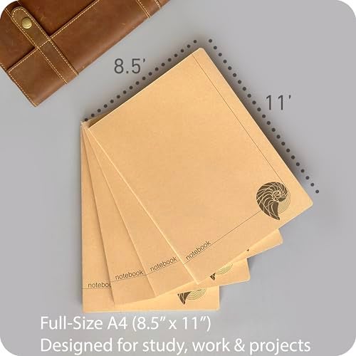 le vent A4 Grid Notebook Set – 4 Pack Graph Paper Journals, 100 Pages, 100gsm, Lay Flat, Eco-Friendly, 8.5x11 Hardcover Look for School, Office, Engineers & Students - Image 5