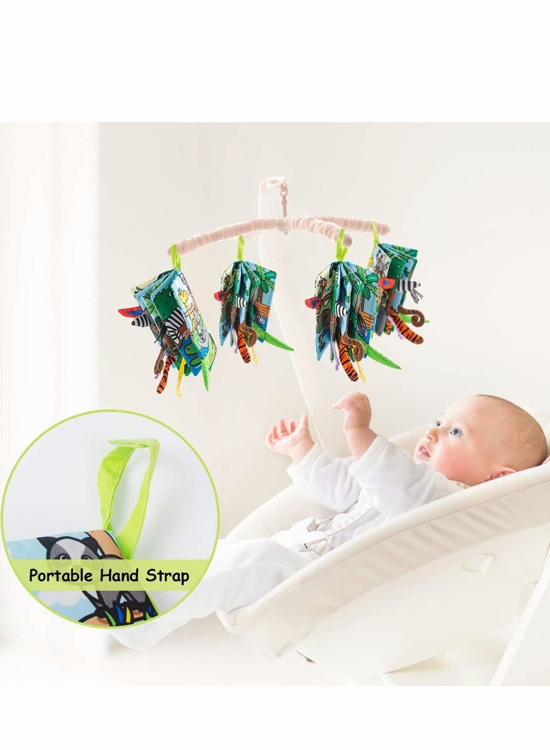 Excefore Baby Soft Books, Bath Baby Cloth Book, First Year 3D Animals Tails Crinkle Sensory Touch and Feel Book Fabric Activity - Image 2